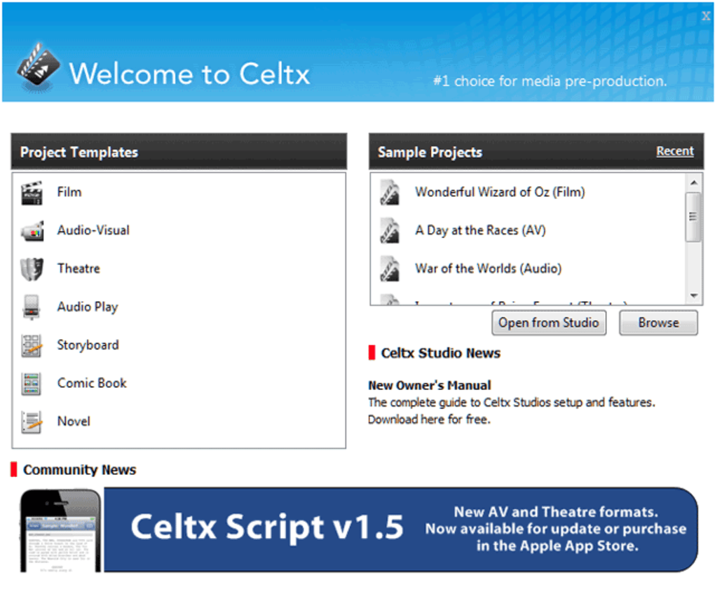 Celtx download for pc